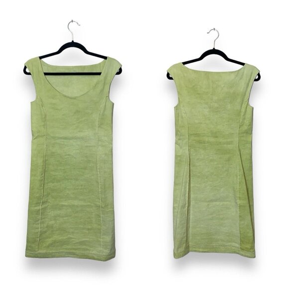 Annette Görtz Sz 34/4 US Sleeveless Bodycon Dress Linen Blend Stretch Lime Women - Picture 3 of 11
